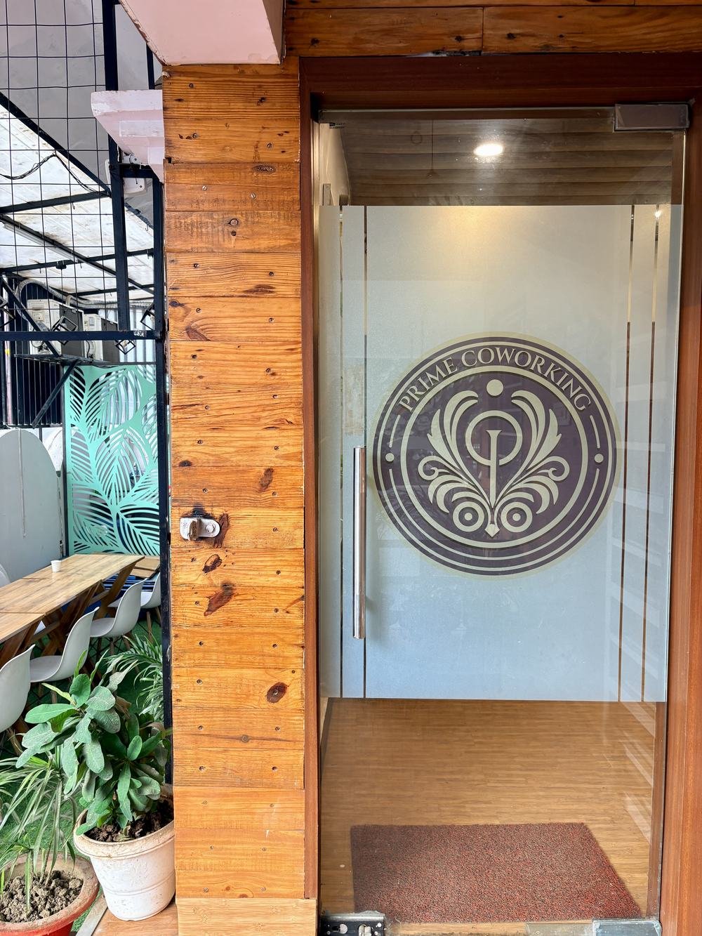 Entrance with Prime Coworking seal